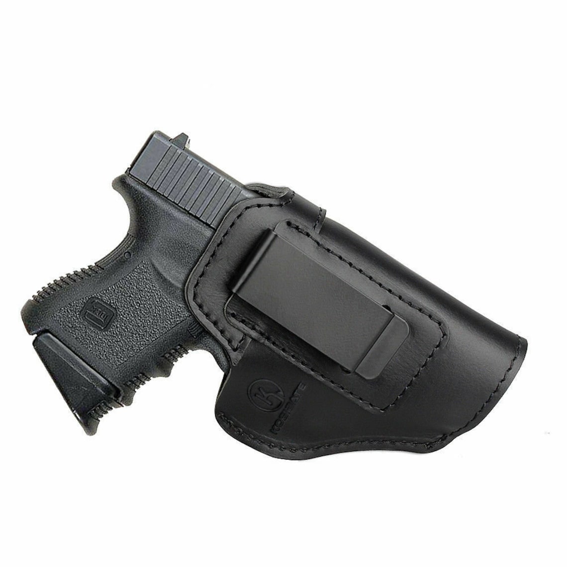 IWB Black Leather Gun Holster for Glock 26 27 28 39 Click for Etsy