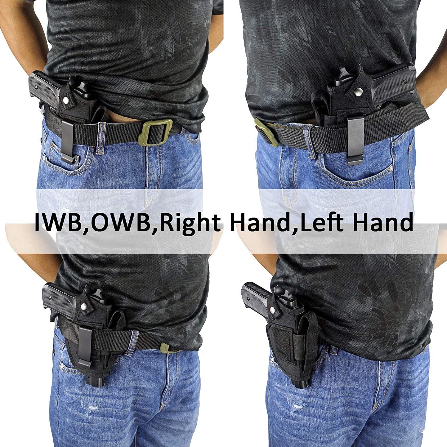 USA Mfg Tactical Belt Hip Pistol Holster S&W M&P 9 mm 40 & 45 W Magazine Pouch 