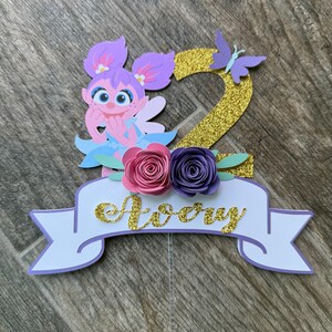 Abby Sesame Street Cake Topper: Personalized Glitter Birthday Decor image 2