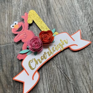 Abby Sesame Street Cake Topper: Personalized Glitter Birthday Decor image 5