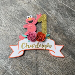 Abby Sesame Street Cake Topper: Personalized Glitter Birthday Decor image 3
