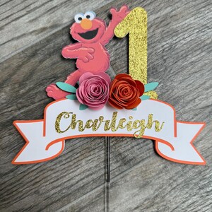 Abby Sesame Street Cake Topper: Personalized Glitter Birthday Decor image 4