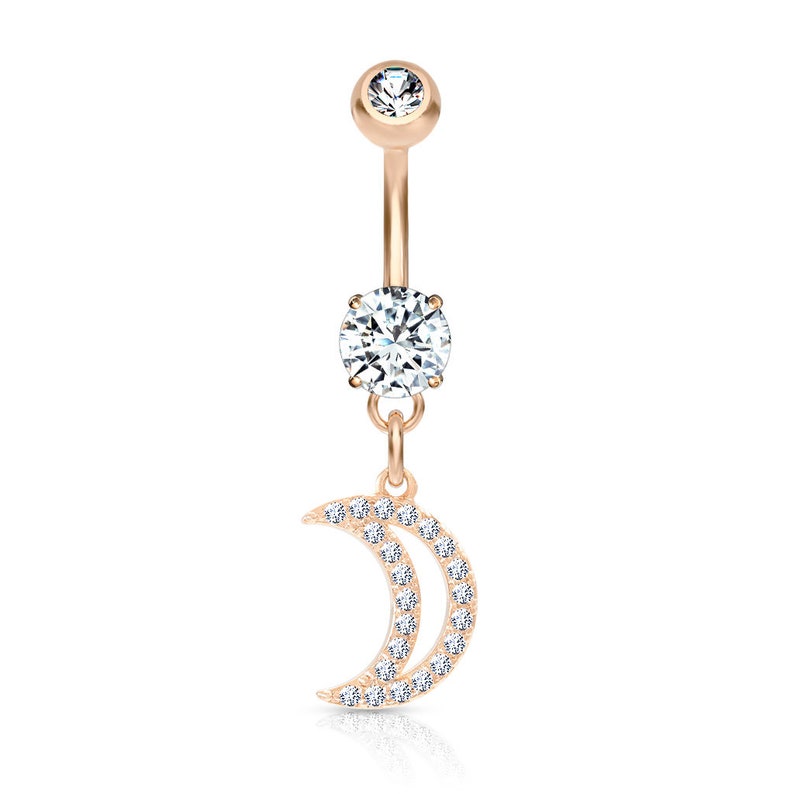 14G-38/'/' Moon Belly Rings