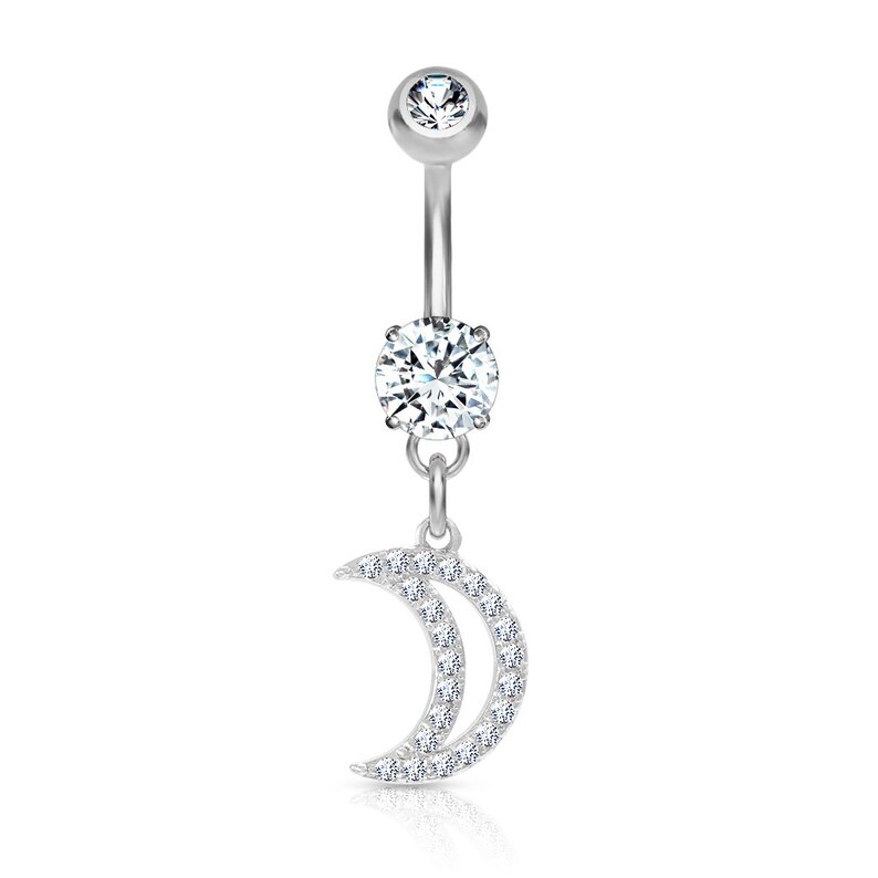 14G-38/'/' Moon Belly Rings