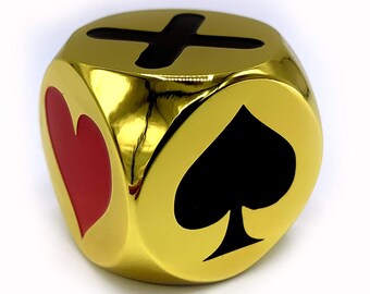 Golden Trump Indicator: Euchre, Bridge Card Games with Velvet Bag