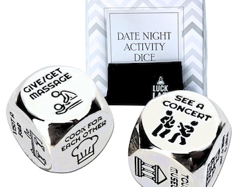 Date Night Decider Dice: Activity Decider with Velvet Bag and Gift Box