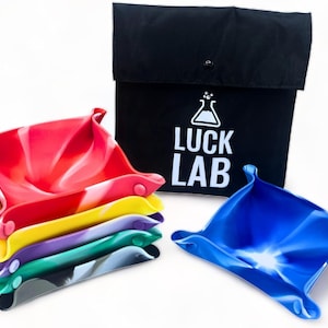 Luck Lab Silicone Bit Bowls: Folding Game Piece Trays, Swirl Colors (6-Pack)