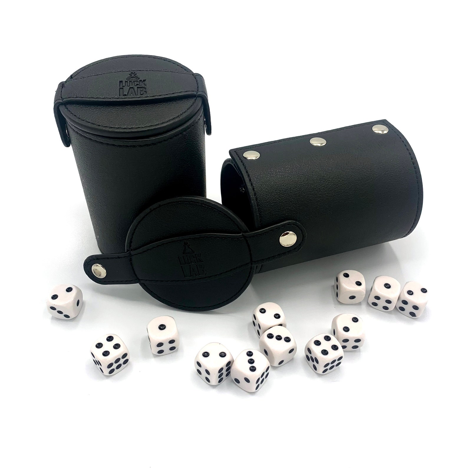 Luck Lab Leather Collapsible Dice Cups Including 12 Dice Set Etsy