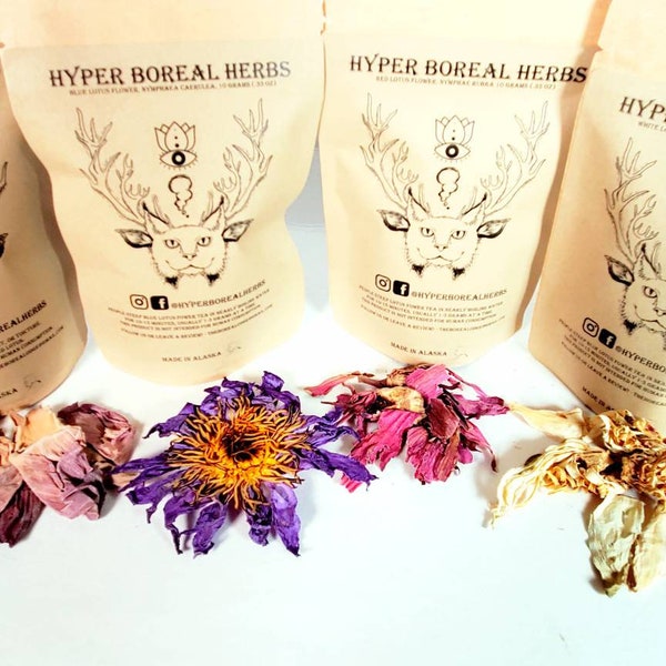 Blue Lotus Flower Lucid Dreams Tea Gift Set / Tea Sampler - Organic Loose Leaf Herbal Tea