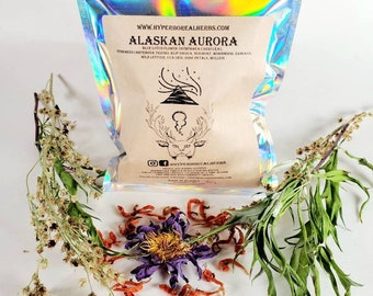 Mezcla de hierbas orgánicas eufóricas para cada estado de ánimo y sueños lúcidos. Flor de loto azul, Ajenjo de Alaska, Klip Dagga y más.