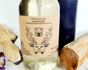 Tonique pour le visage - Hamamélis pur, fleur de lotus bleu, vinaigre de cidre de pomme, un produit de beauté entièrement naturel