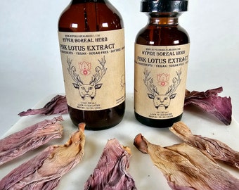 Dried Sacred Pink Lotus Flowers, Nelumbo Nucifera, Double Extracted Tincture, 3:1 Ratio