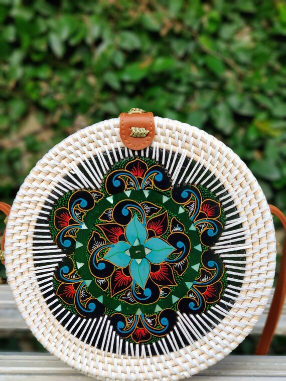 Crossbody Rattan Women's Bag
