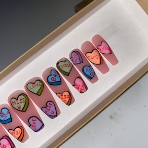 WOXINDA Big Nail Charms Heart Candy Nail Stickers Small 6 Grid Box  Valentine'S Day Series Bigred Heart Hollow Out Nail Enhancement Sequins  Accessories 