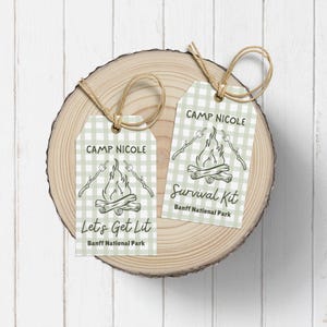 Camp Bachelorette Survival Kit Label, Camp Bachelorette Survival Kit, Last Trail Before the Veil, Cabin Crew, Camp Bach, Gift Tag, Template