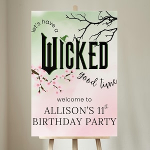 Wicked Birthday Party Willkommensschild, Willkommensposter, Wicked Geburtstagsbündel, Wicked Geburtstagspaket, Geburtstagsvorlage, bedruckbar, bearbeitbar