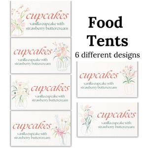 Ela não é uma delícia, barracas de comida para o primeiro aniversário editáveis, florais, festa de aniversário com flores silvestres, barraca de comida para impressão, festa no jardim, cartão de lugar