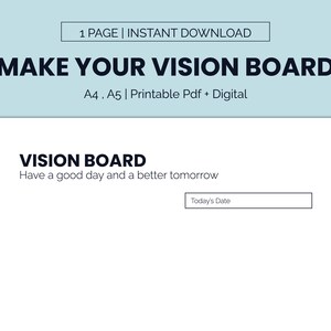 Minimalist Vision Board, Manifestation journal, Digital manifestation journal, Vision Board printable, affirmations template Bestseller