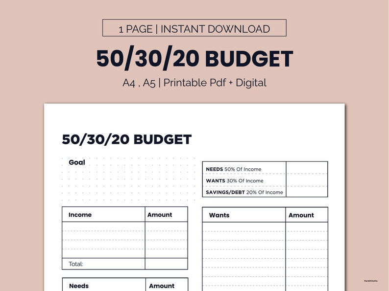50 30 20 Budget Template Printable Monthly Budget Planner 50 30 20 Rule Income Expense Money 50 30 20 Budget Template Printable Monthly Budget Planner 50 30 20 Rule Income Expense Money