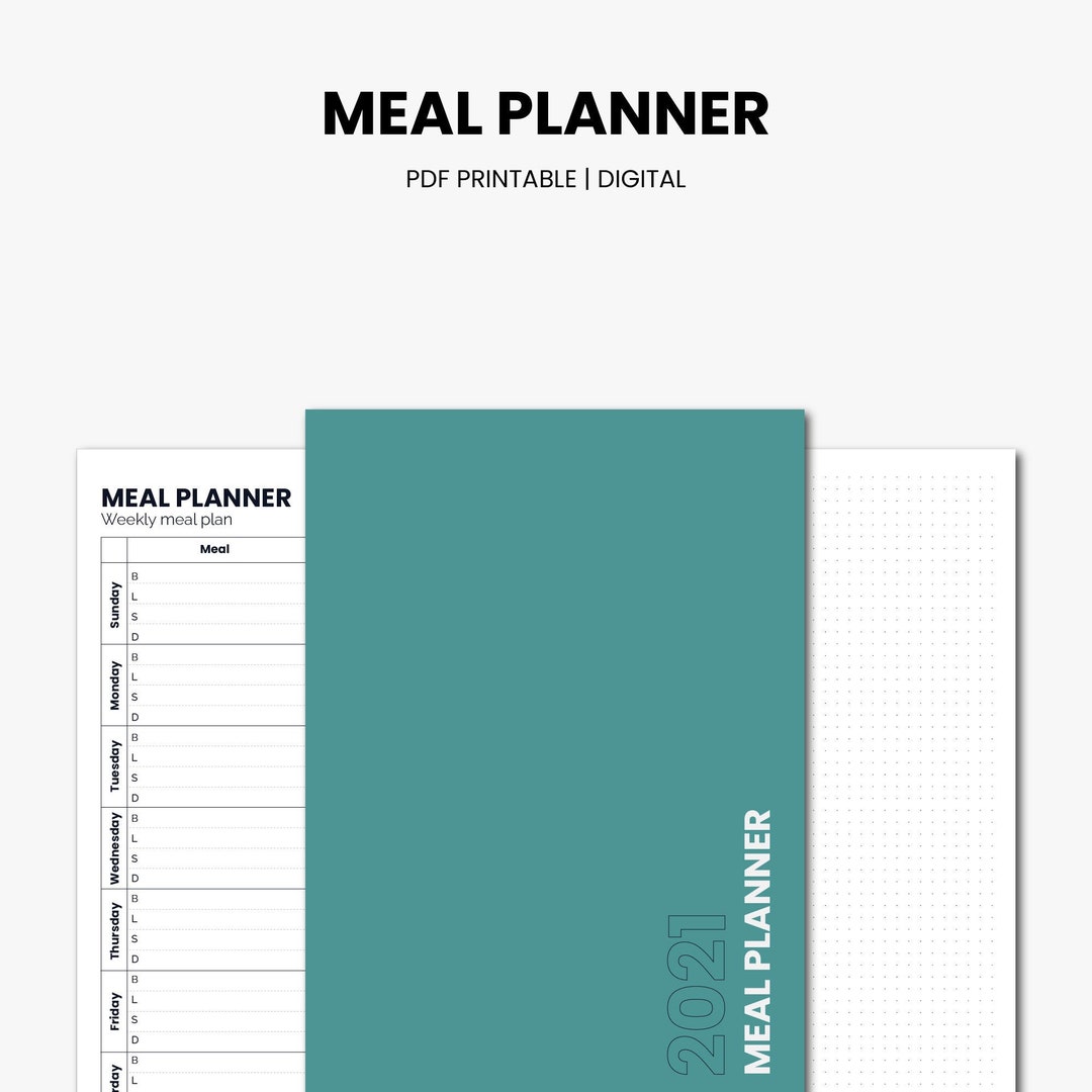 Weekly Meal Planner Printable, Grocery List PDF, Meal Planner, A4 - Etsy