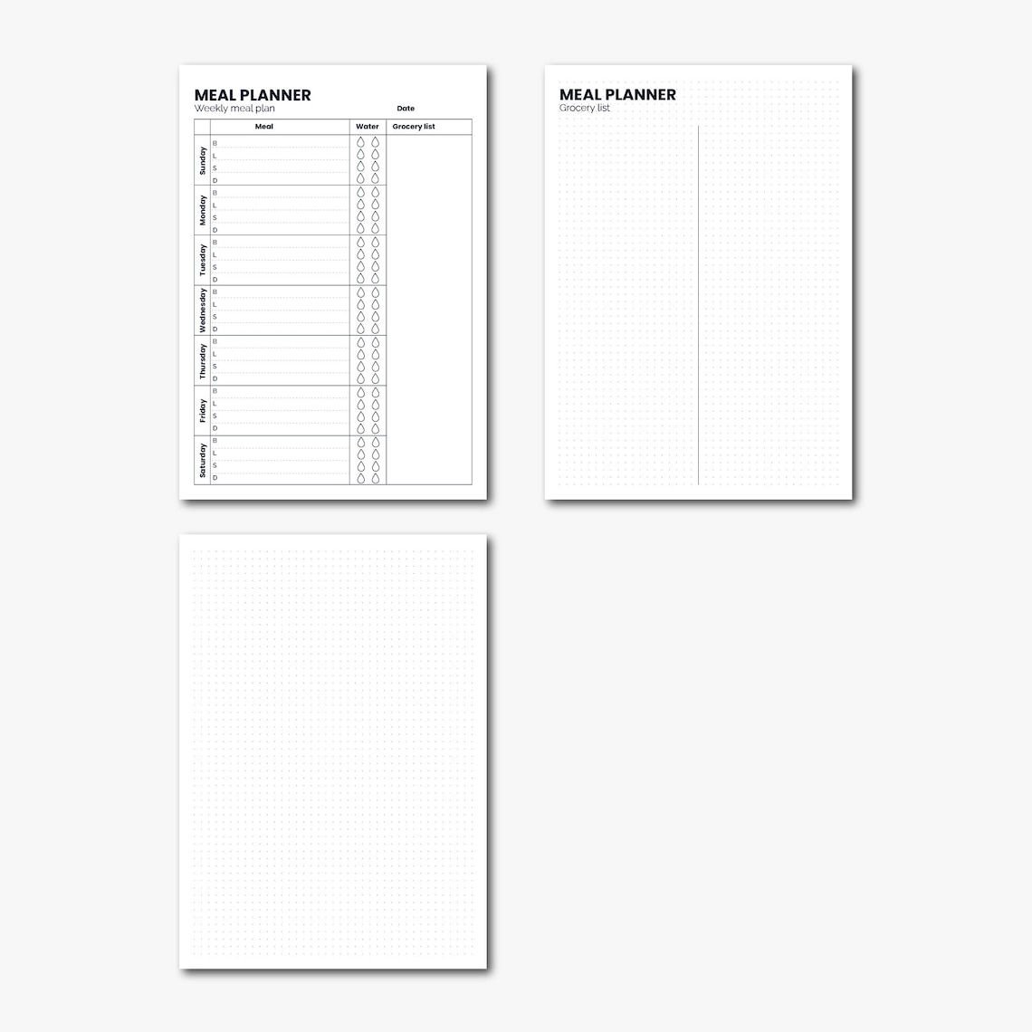 Weekly Meal Planner Printable, Grocery List PDF, Meal Planner, A4 - Etsy