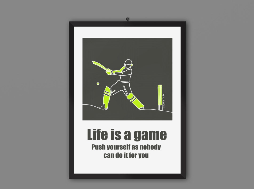 CRICKET WALL ART Life is a Game England Cricket Cricket Fan Etsy