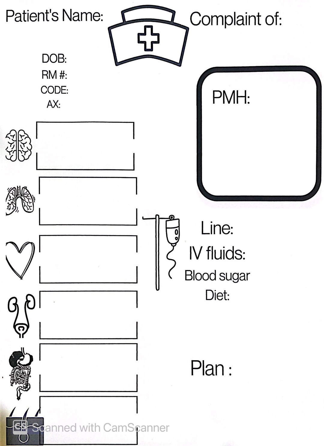 Nurse Report Sheet Template Etsy