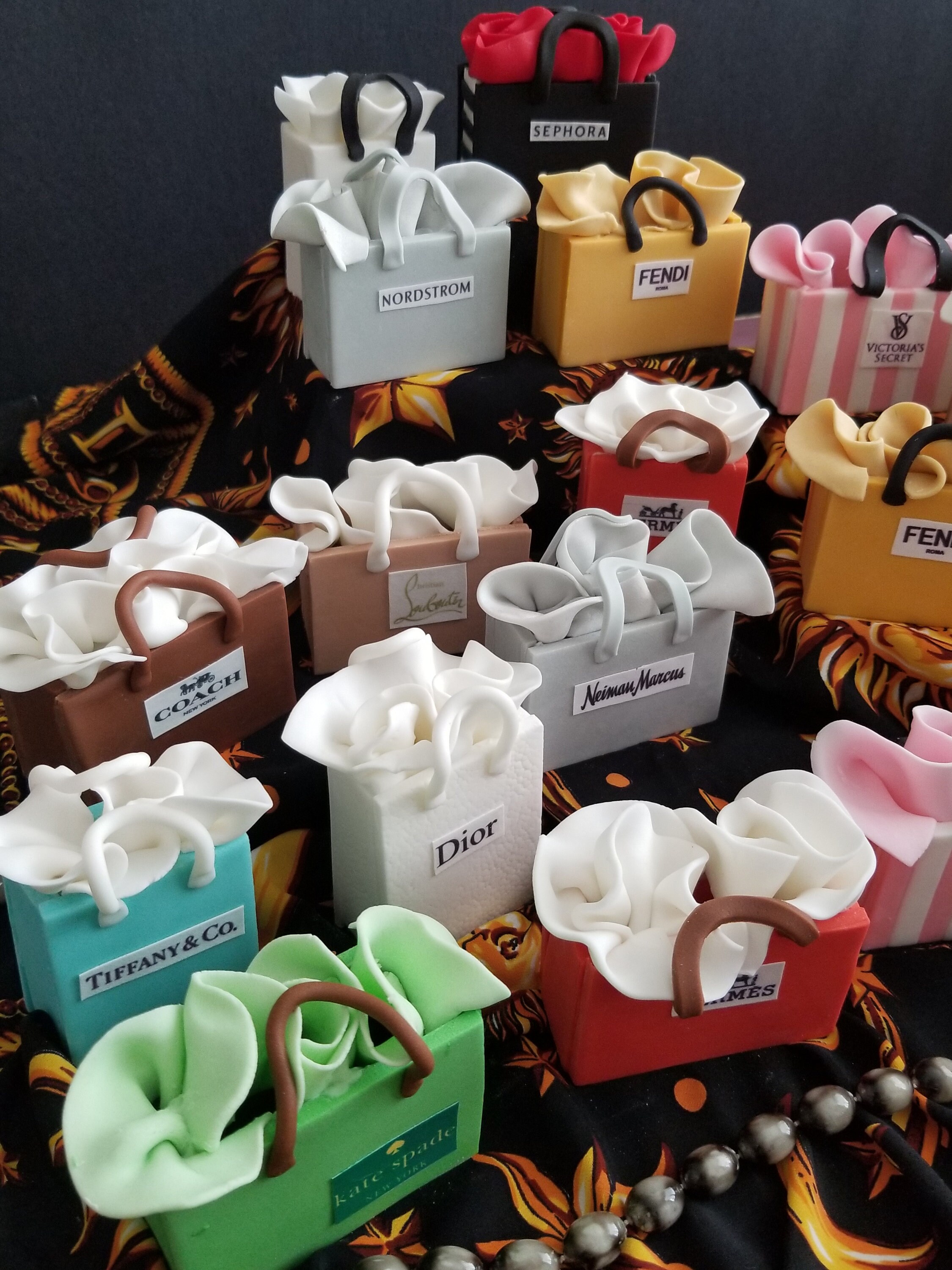 Fondant Shopping Bag Cake Decor cupcake toppers for Etsy