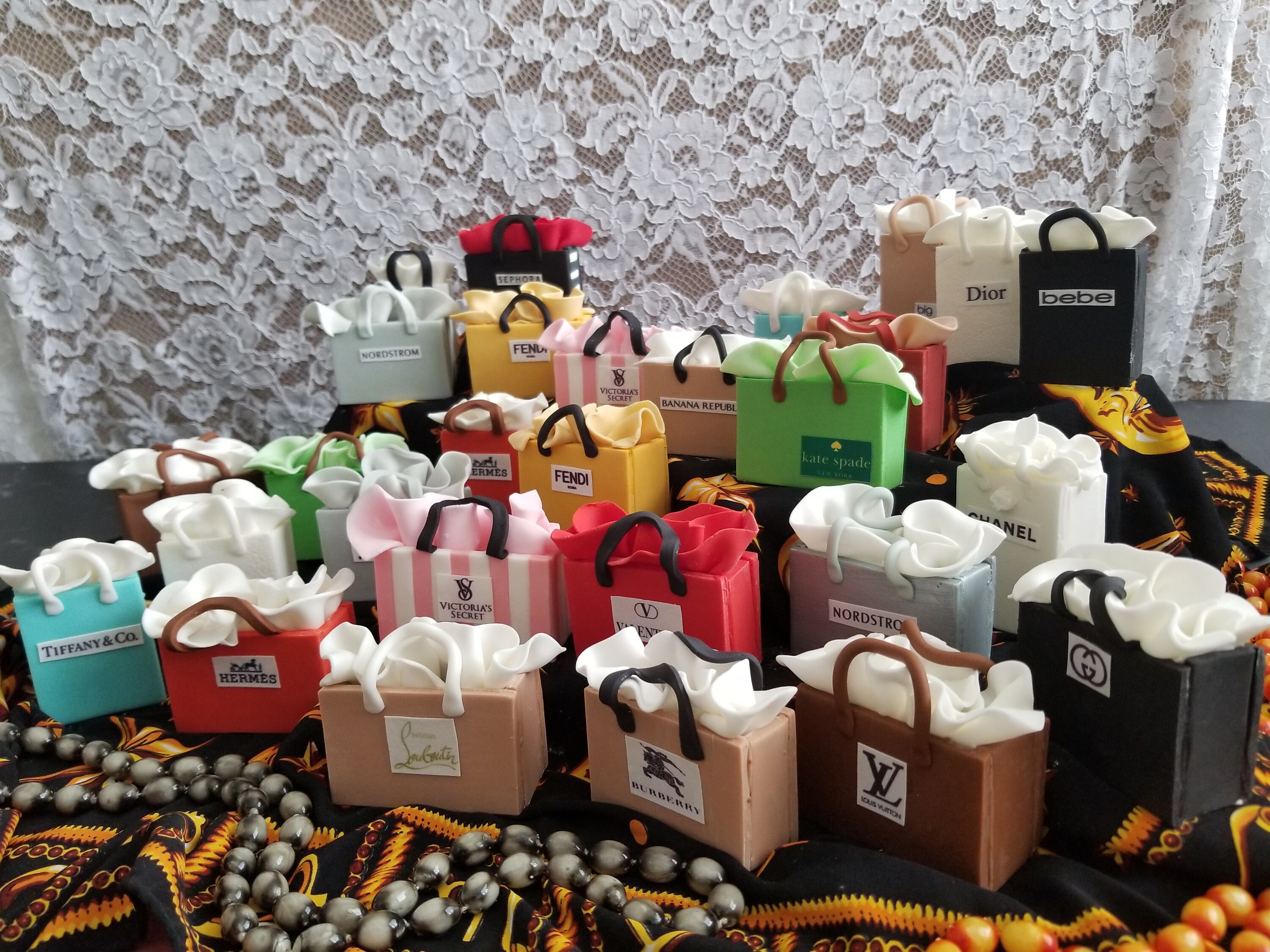 Fondant Shopping Bag Cake Decor cupcake toppers for Etsy