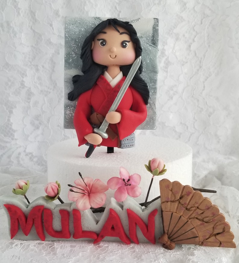 Disney Mulan Fondant Cake Topper Birthday Cake Princess Etsy