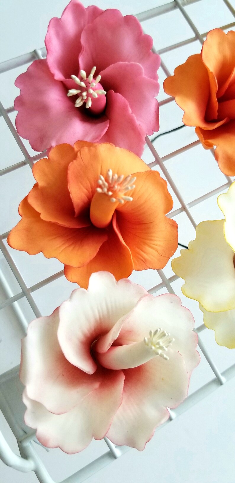 Hibiscus Frangipini Plumeria Gumpaste Flowers Cake Topper ...