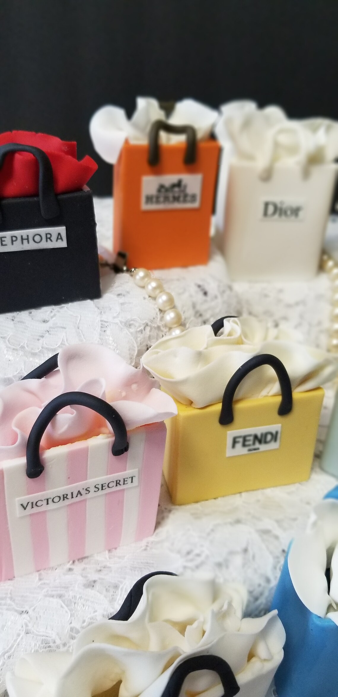 Fondant Shopping Bag Cake Decor cupcake toppers for Etsy