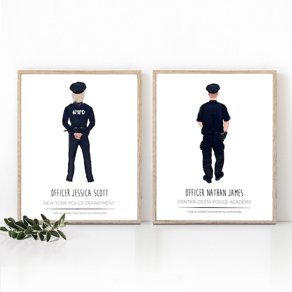 Customized Police Officer Print | Police Academy Graduate Print | Customized Gift For Police Academy Graduate | Gift for Police Officer