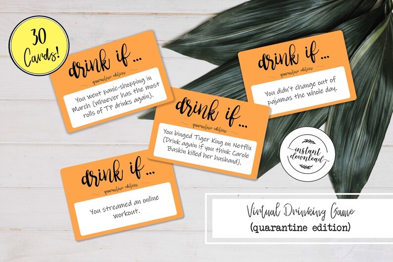 Quarantine Drinking Game Zoom Game Indoor Adult Activity