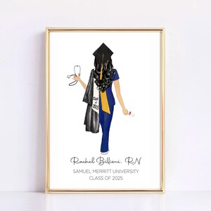 Nurse Graduierung Geschenk für sie | Bachelor Abschluss Krankenschwester Benutzerdefinierte Print | BSN personalisiertes Krankenschwester-Abschlussgeschenk | Neue Krankenschwester Geschenk | RN Geschenk | MSN