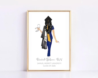 Nurse Graduation Gift For Her | Bachelor Degree Nurse Custom Print | BSN Personalized Nurse Graduation Gift | New Nurse Gift | RN Gift | MSN