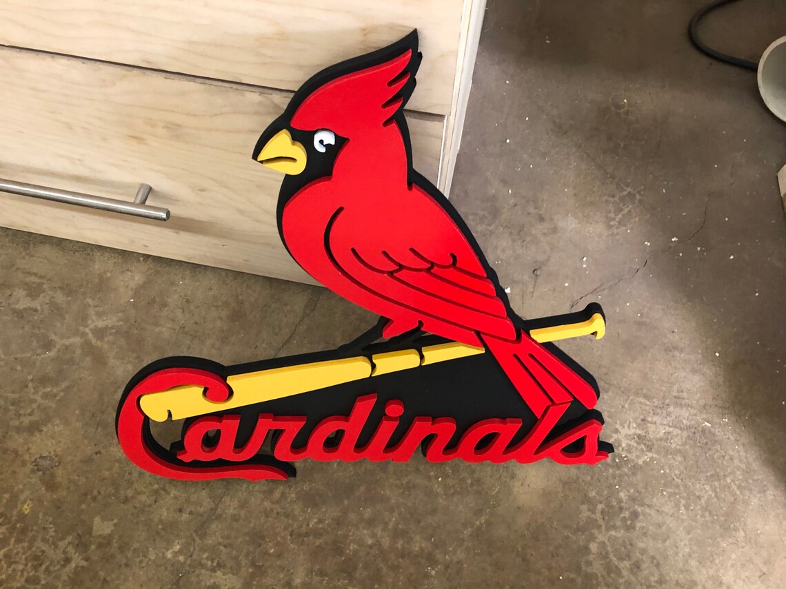 HUGE 3D Cardinals St. Louis Cardinals Handmade Wall Art | Etsy