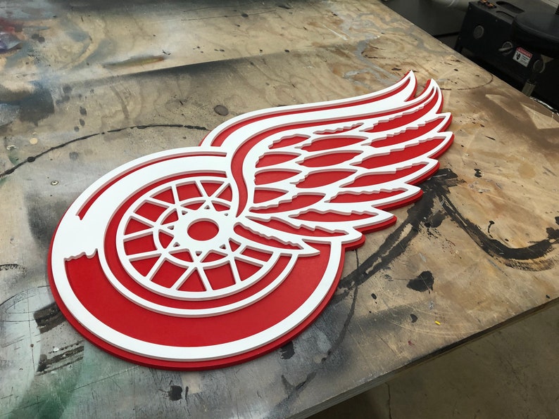 HUGE 3D Red Wings Detroit Red Wings Handmade Wall Art Etsy