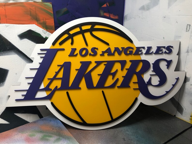HUGE 3D Lakers Los Angeles Lakers Handmade Wall Art Totally Etsy