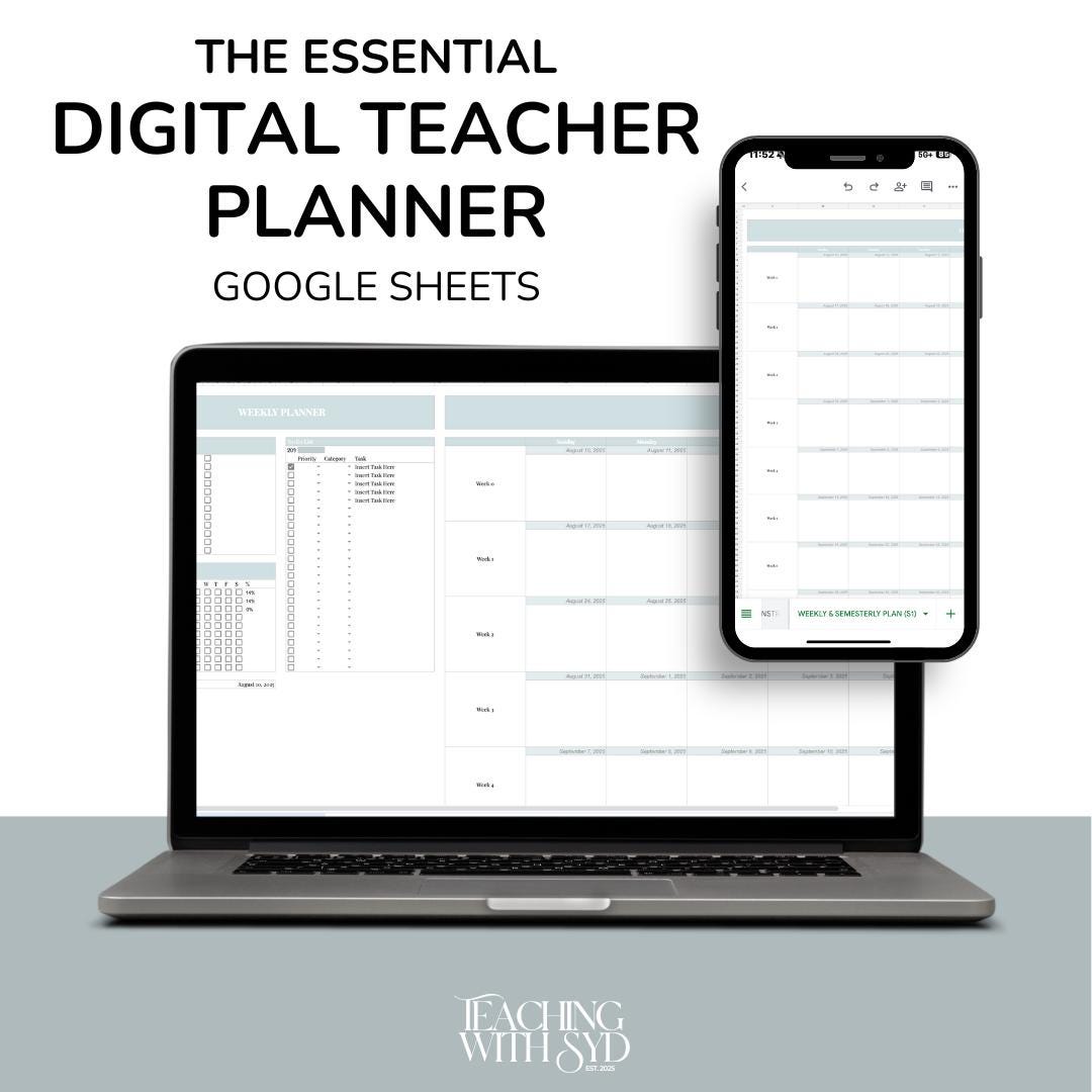 Essential Digital Teacher Planner: Google Sheets Lesson, Budget ...