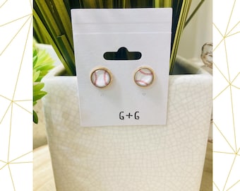 Handmade Baseball Stud Earrings | Baseball Mom Jewelry, Game Day Studs