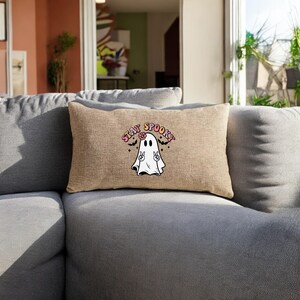Funda de almohada espeluznante, funda de almohada linda, cojín fantasma, decoración espeluznante, regalo de Halloween, cojín decorativo, decoración retro, regalo de otoño, cojín divertido