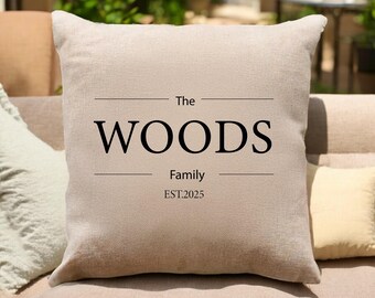 Federa per cuscino con nome, regalo di nozze, arredamento moderno per la casa, cuscini personalizzati, cuscino decorativo, cuscini personalizzati, ricordo di famiglia, regalo di famiglia