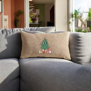 Poduszka Tis The Season, słodka poduszka z kreskówek, dekoracja świąteczna, prezent świąteczny, poduszka dekoracyjna, poduszka choinkowa, nowoczesna dekoracja świąteczna, prezent świąteczny