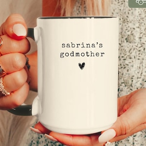 Presente personalizado para madrinha. Caneca de agradecimento à madrinha, xícara de café personalizada para madrinha, presente de batismo católico para madrinha, agradecimento à madrinha.