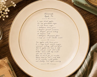 Personalized Handwritten Recipe Plate, Custom Recipe Plate from Handwriting, Ceramic Keepsake Plate, Recipe Gift for Mom, Christmas Gift