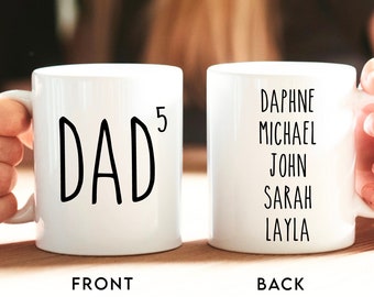 Custom Dad of Five Mug, Father of Five, Gift For Dad, Funny Dad 5 Mug, Daddy Mug, Best Dad Ever, Fathers Day Mug, 1st Fathers Day Gift