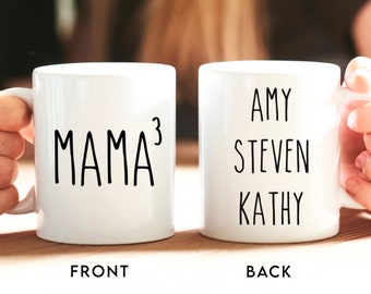 Custom Mama Of Three Mug, Mother Of Three Gift, Funny Mom Mug, New Mom Gift, Mother's Day Gift, Pregnancy Announcement, Mom Of 3, Three Kids