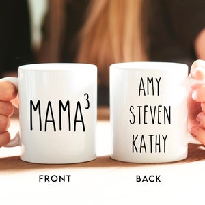 Tazza personalizzata mamma di tre, regalo madre di tre, tazza mamma divertente, nuovo regalo mamma, regalo festa della mamma, annuncio di gravidanza, mamma di 3, tre bambini