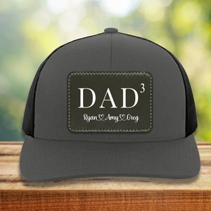 Personalized Dad Hat With Kids Names, Dad Of Three, Dad 3 Gift, Fathers Day Gift, Dad Trucker Hat, Custom Dad Hat Gift, From Son, Daughter